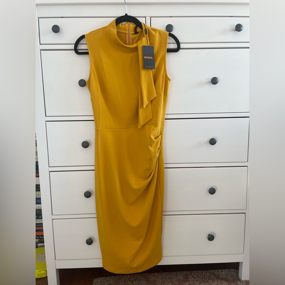 NWT - Mustard Yellow Midi Dress - S